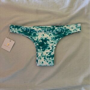 Blue & white tie dye bikini bottoms